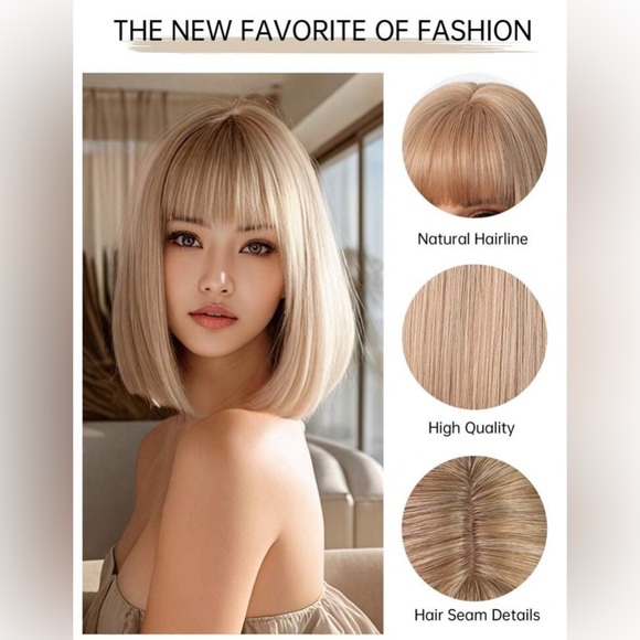 NEW Blonde Bob Hair Wig - Picture 6 of 6